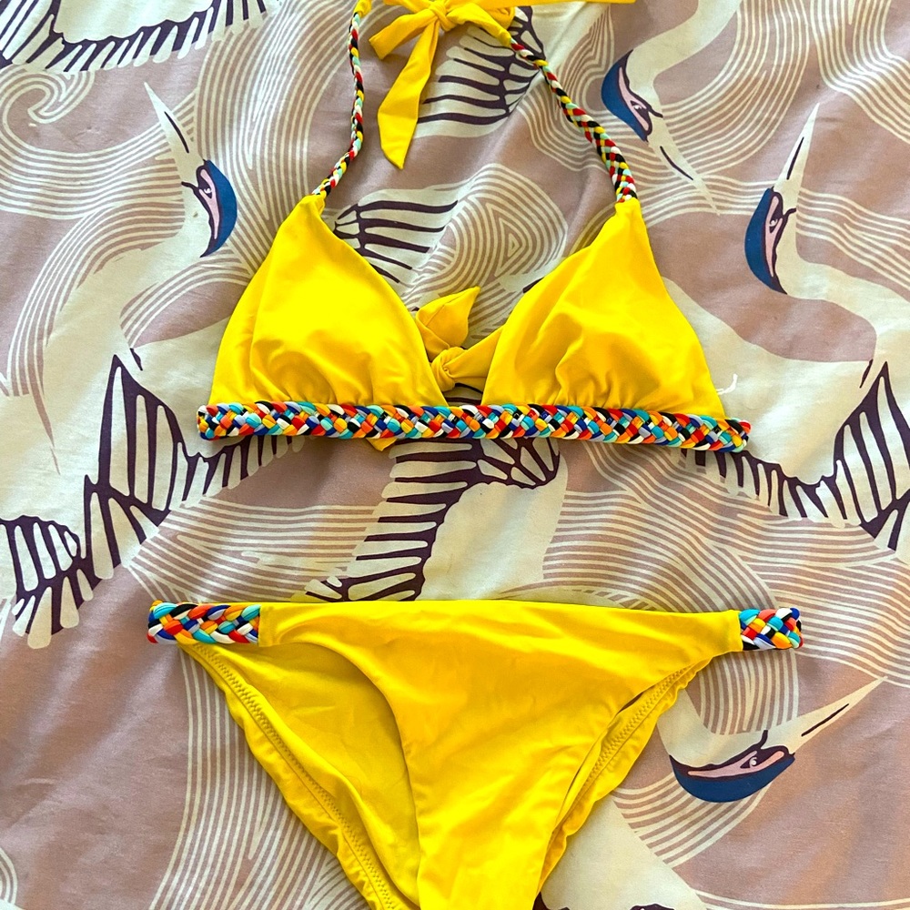 Red Carter Friendship Bracelet Braided Bikini S